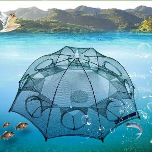 Automatikusan kinyíló, strapabíró csalihal illetve törpeharcsa csapda sűrűn fonott hálóból - 90 x 90 x 35 cm (BBL)