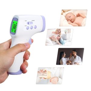Érintés nélküli infrás, digitális lázmérő/hőmérő LCD kijelzővel - mérés 1mp (BBV) (BBL)