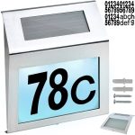 Napelemes LED házszámtábla -  automatikus világítás és könnyű felszerelés a tökéletes láthatóságért (BBL)