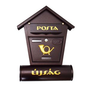 Utcai postaláda újságtartóval - sötétbarna (BBL) (BBD) (BBA)