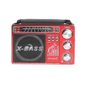 X-BASS Hordozható FM rádió és MP3 lejátszó beépített LED fényvetővel (BBJH)