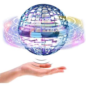 Gyro Ball trükkös LED-es akkumulátoros lebegő labda, USB - 360°-ban forog (BBJ)