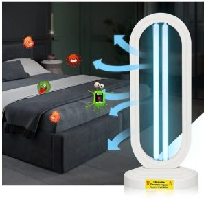 Baktérium- és vírusölő ózonos UVC germicid lámpa távirányítóval, fehér (BBV)