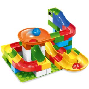 88 részes, kreatívan építhető, puzzle versenypálya, játékgolyókkal (BBJ)