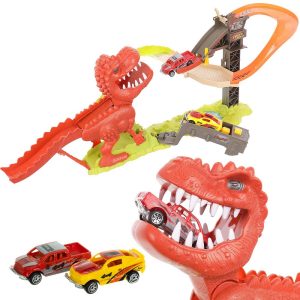 13 részes dinoszauruszos játék autópálya 2 kisautóval (BB-11666)