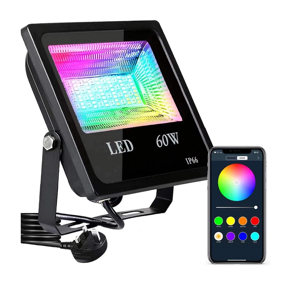 RGB színes telefonról irányítható LED reflektor/Party reflektor - 60W (BBV)