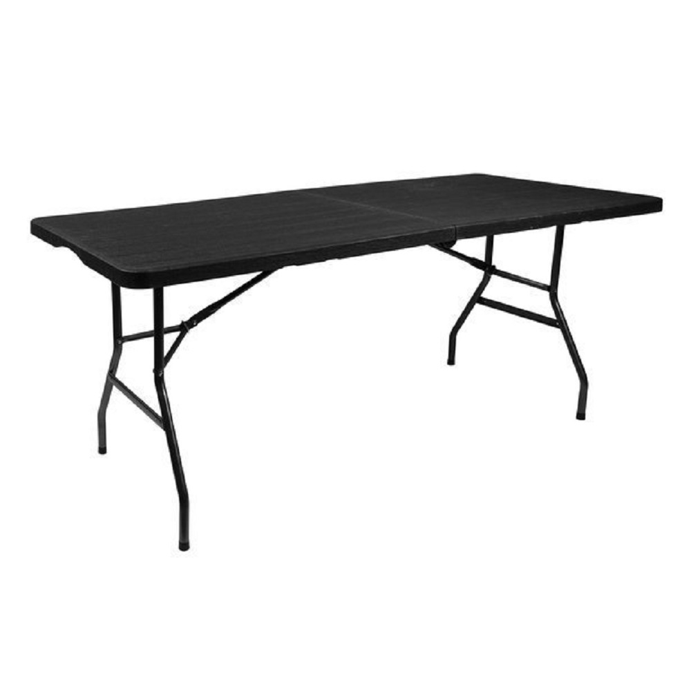 Összecsukható, hordozható kerti asztal – 180cm – fekete (BB12280) 1