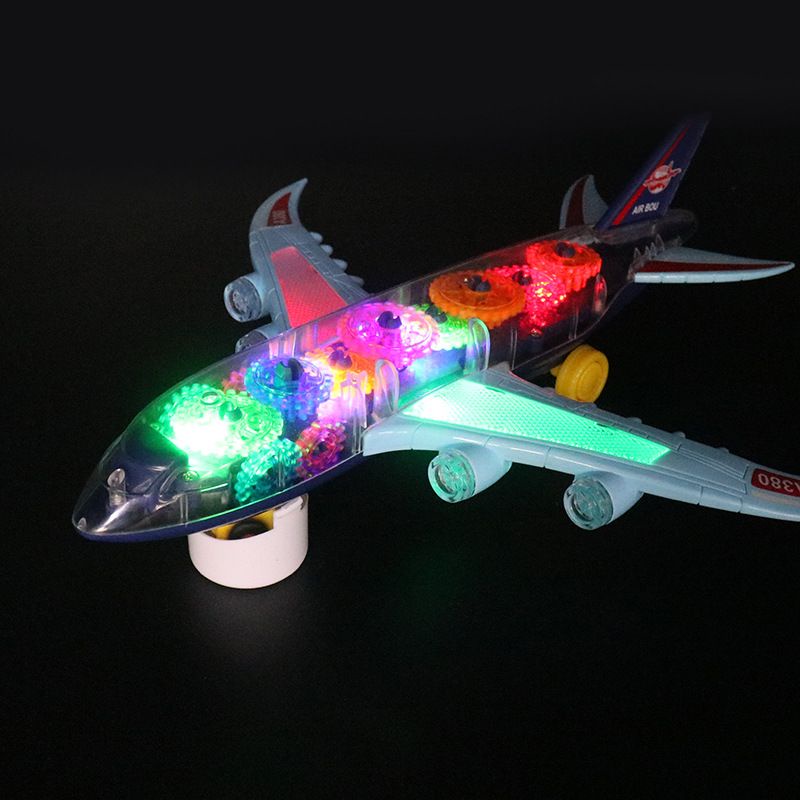 Világító, zenélő repülőgép modell átlátszó műanyagból 2