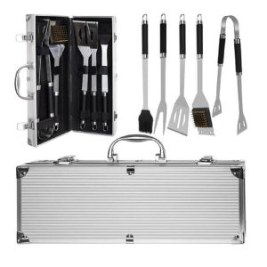5 db-os grill eszköz készlet strapabíró kofferban (BB-18307)