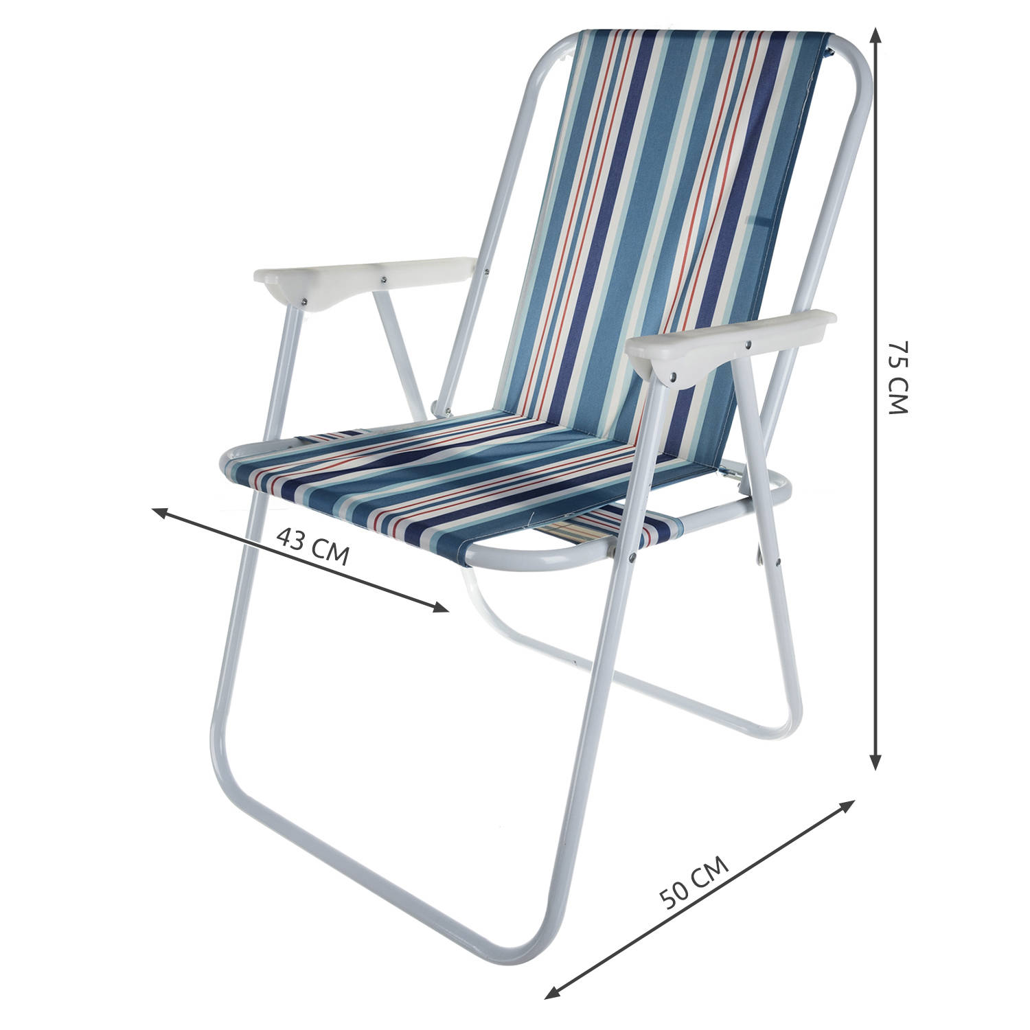 Összehajtható kemping szék vidám, csíkos szövettel (BB10045) (9)