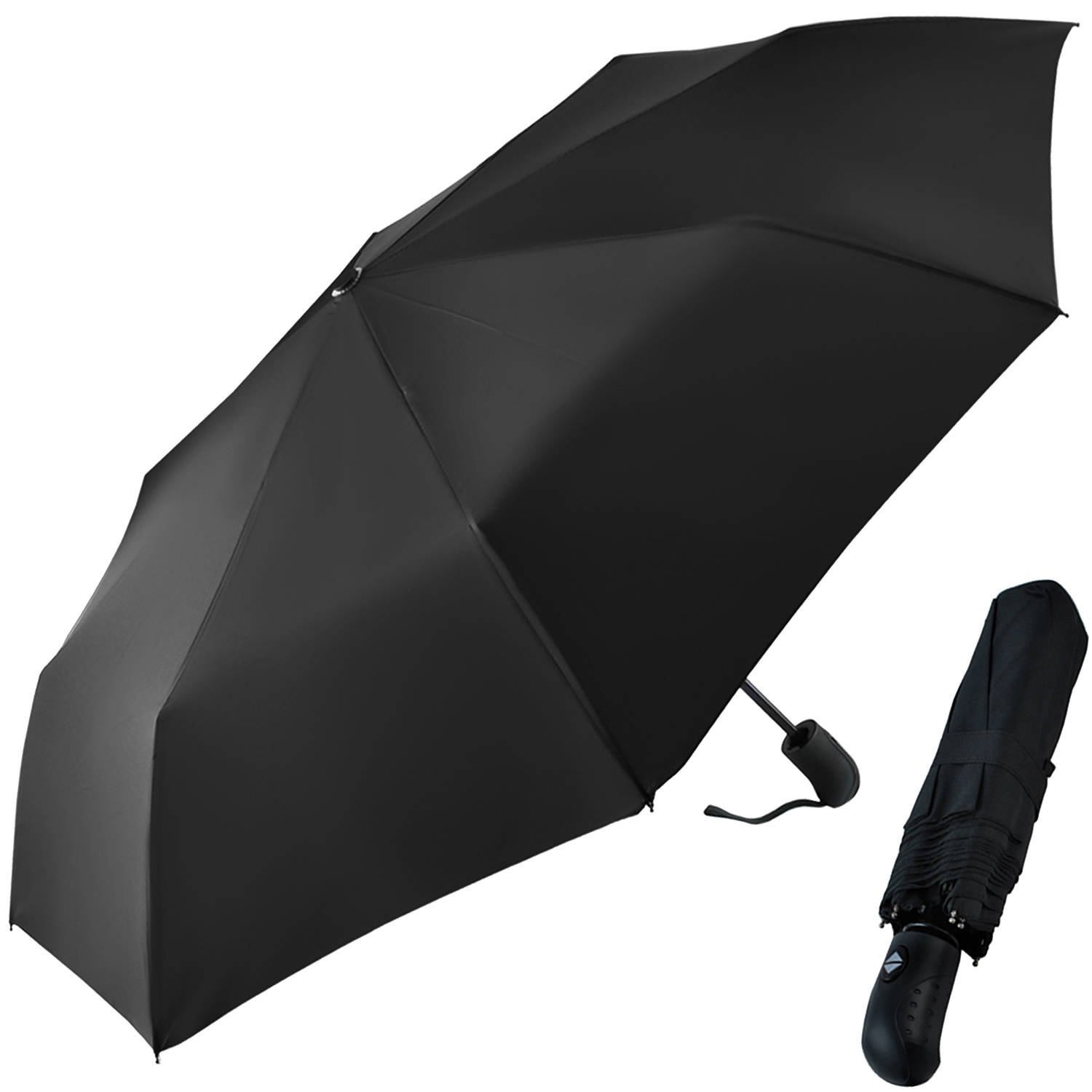 Összecsukható fekete esernyő tároló huzattal (BB3406) (1)