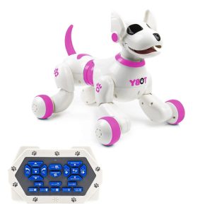 Beszélő, játszó, táncoló, éneklő távirányítós robot kutya - távirányítóval vezérelhető, rózsaszín (BBJ)