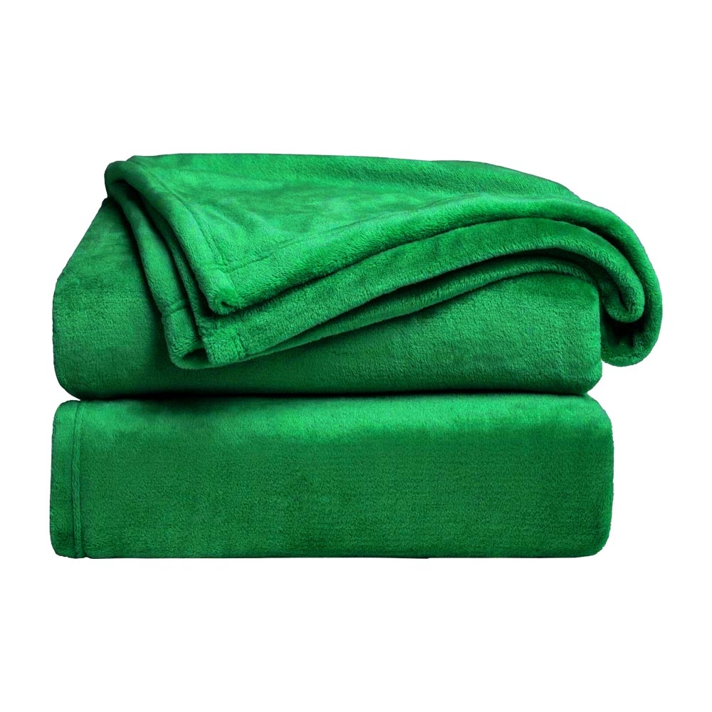 Puha plüss takaró zöld színben
