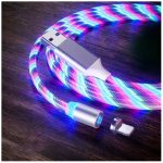 Lenyűgözően villogó mágneses USB töltőkábel cserélhető fejekkel – RGB (THM) (BBL)