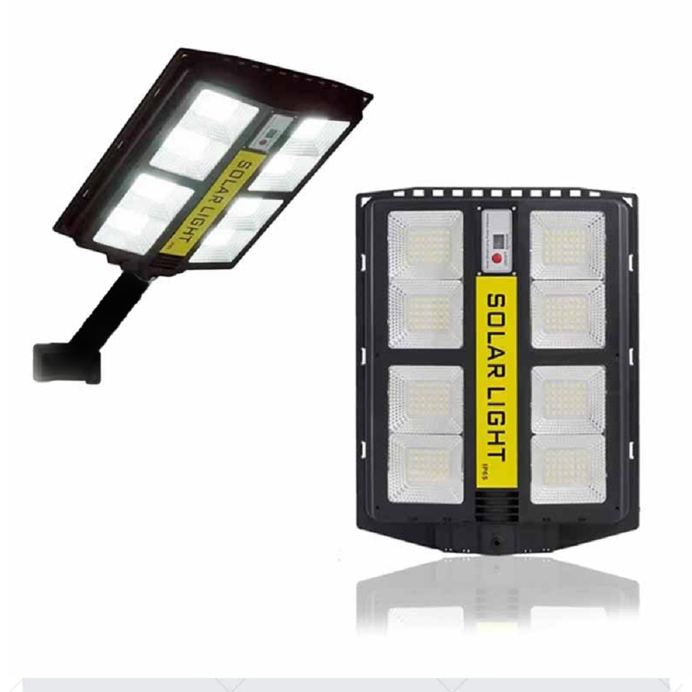 LED térvilágítás távirányítós, napelemes, fény-és mozgásérzékelős utcai szolárlámpa 800W