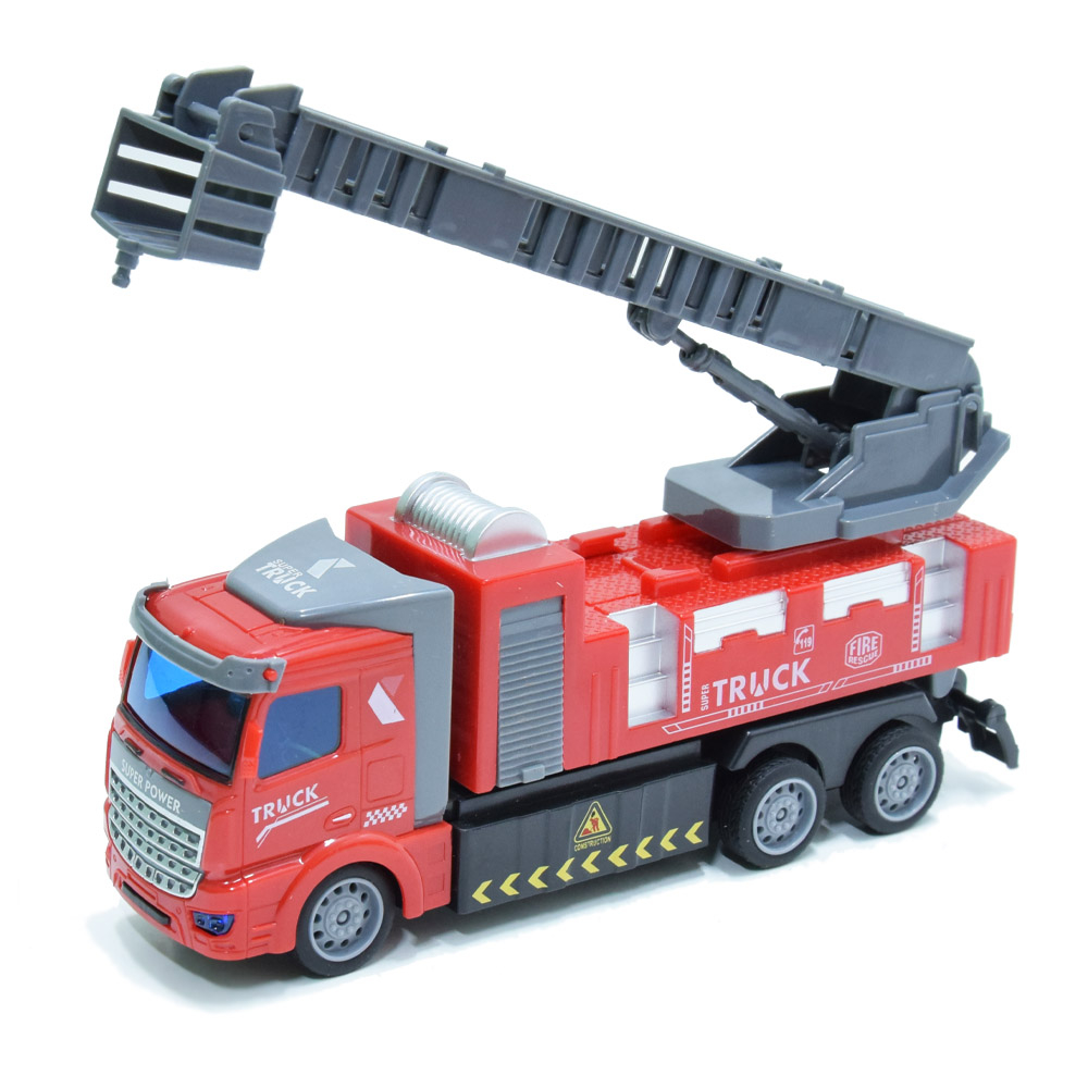 Távirányítós, világító tűzoltóautó kihajtható emelődaruval (BBJ) (4)