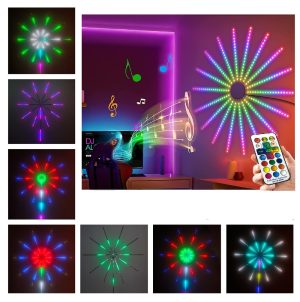 Tűzijáték RGB LED szalag távirányítóval és telefonos vezérléssel - tűzijáték mintában rögzíthető szalag, követi a zene ritmusát (BBV)