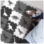 9 db-os, dínós habszivacs puzzle, játszószőnyeg és építőkocka – habtapi (BBJ)