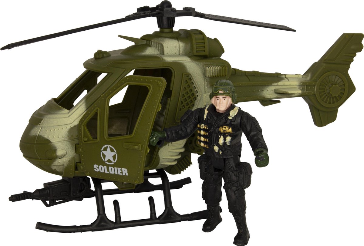 Katonai játékszett helikopterrel, terepjáróval, csónakkal és két harcossal (BBJ) (2)