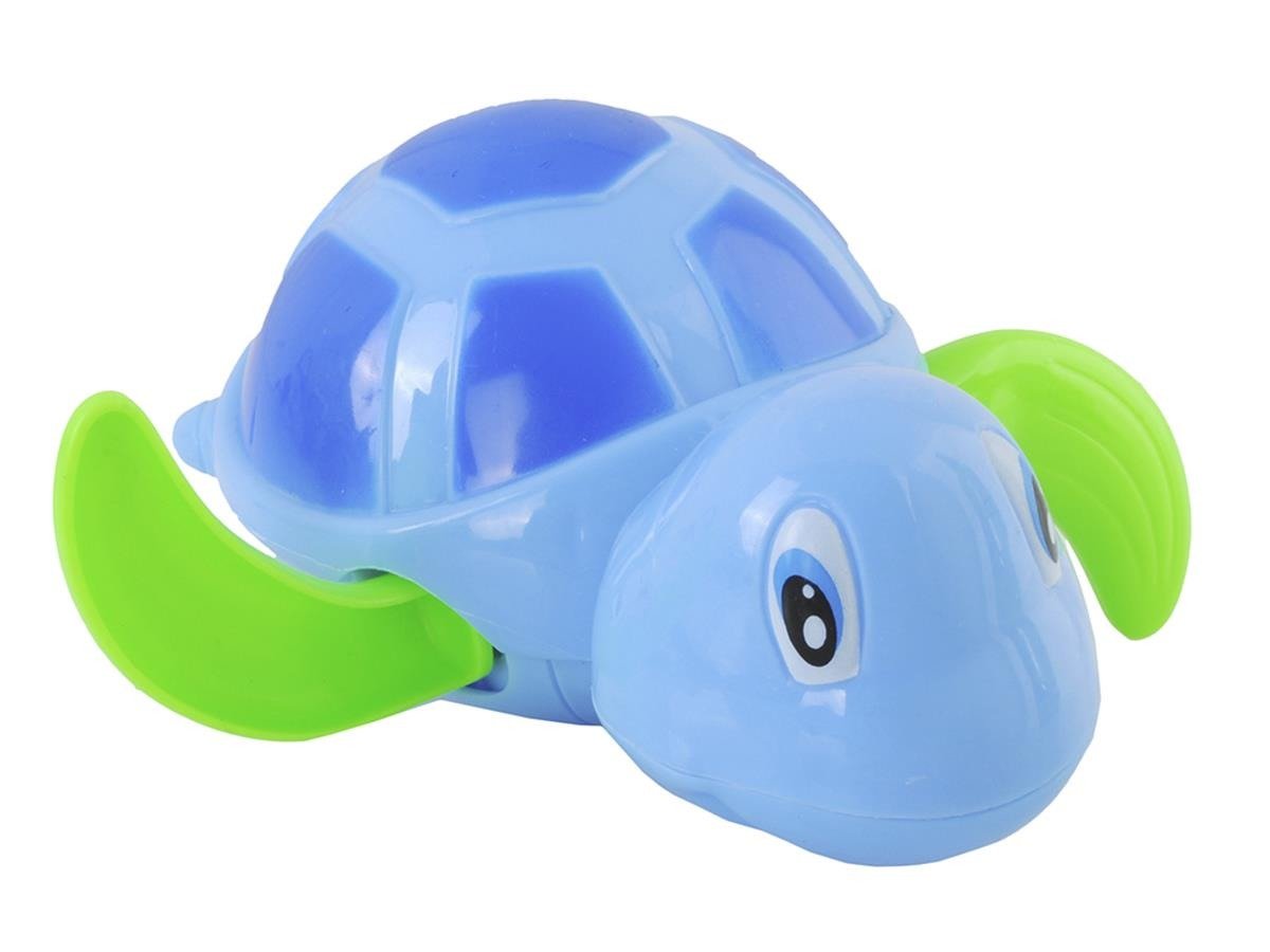 Akár szem-kéz koordináció fejlesztéséhez, felhúzhatós bébi teknős fürdőjáték fürdőkádba, medencébe – kék, sárga színű (BB-4479) (2)