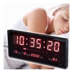 BB02 Nagy méretű digitális óra idő, dátum és hőmérséklet kijelzéssel - asztalra és falra is helyezhető - 32 x 20 x 3 cm (BBL)