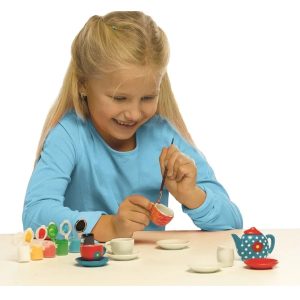 15 db-os 2in1 kifesthető porcelán teás készlet gyerekeknek - kreatív játék és babakonyha felszerelés (BBJ)