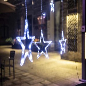 138 LED-es fényfüggöny csillagokkal kül-, és beltérre, 8 világítási móddal - 2,5 x 1 m, hideg fehér (BB-11318) - Image 2