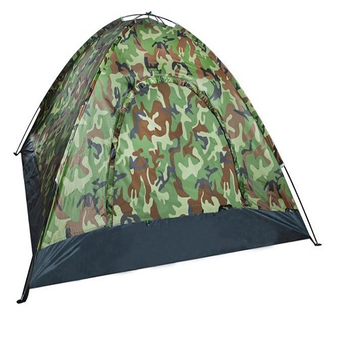 4 személyes, vízálló, UV szűrős turista kemping sátor praktikus táskában – 190 x 190 x 125 cm, terepszínű (BB-10140) (5)