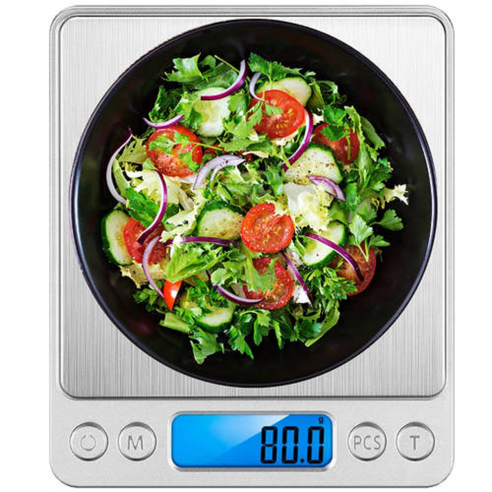 Digitális konyhai mérleg 2 darabmérőedénnyel – LCD kijelzővel, háttérvilágítással (BB-19899) (7)