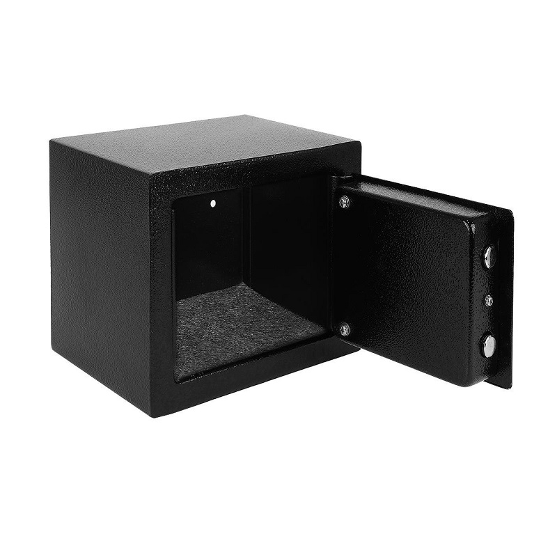 Falra szerelhető biztonsági széf – 3 darab kulccsal, 23 x 17 x 17 cm, fekete (BB-8800) (10)