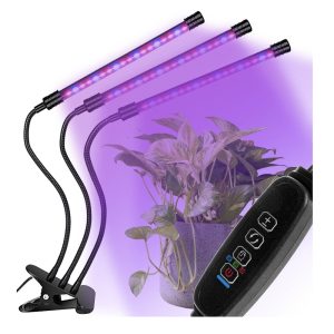 Flexibilis csíptethető-, és állítható 3 karos LED növénynevelő lámpa - 3 világítási móddal, 9 állítható fényerősséggel (BBV)