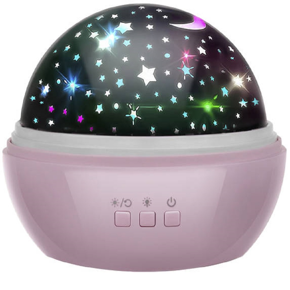 Forgó csillagfény LED lámpa, csillagos éjszakai égboltot vagy óceáni állatokat vetítő projektor gyerekeknek – rózsaszín (BB-16859) (2)
