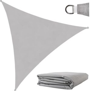 Háromszögletű vízálló, UV szűrős napvitorla - 3x3x3 m, szürke (BB-23147)