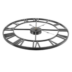 Nagyméretű, elemmel működő - Retro stílusú analóg falióra - csendes működéssel - 47,5 cm ,fekete (BB-11434) - Image 5
