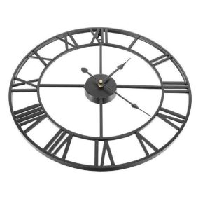 Nagyméretű, elemmel működő - Retro stílusú analóg falióra - csendes működéssel - 47,5 cm ,fekete (BB-11434) - Image 6