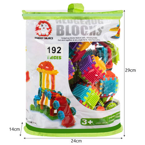 Oktató, logikai, készségfejlesztő tüskés építőelemek gyerekeknek – 192 színes elemmel (BB-20376) (7)