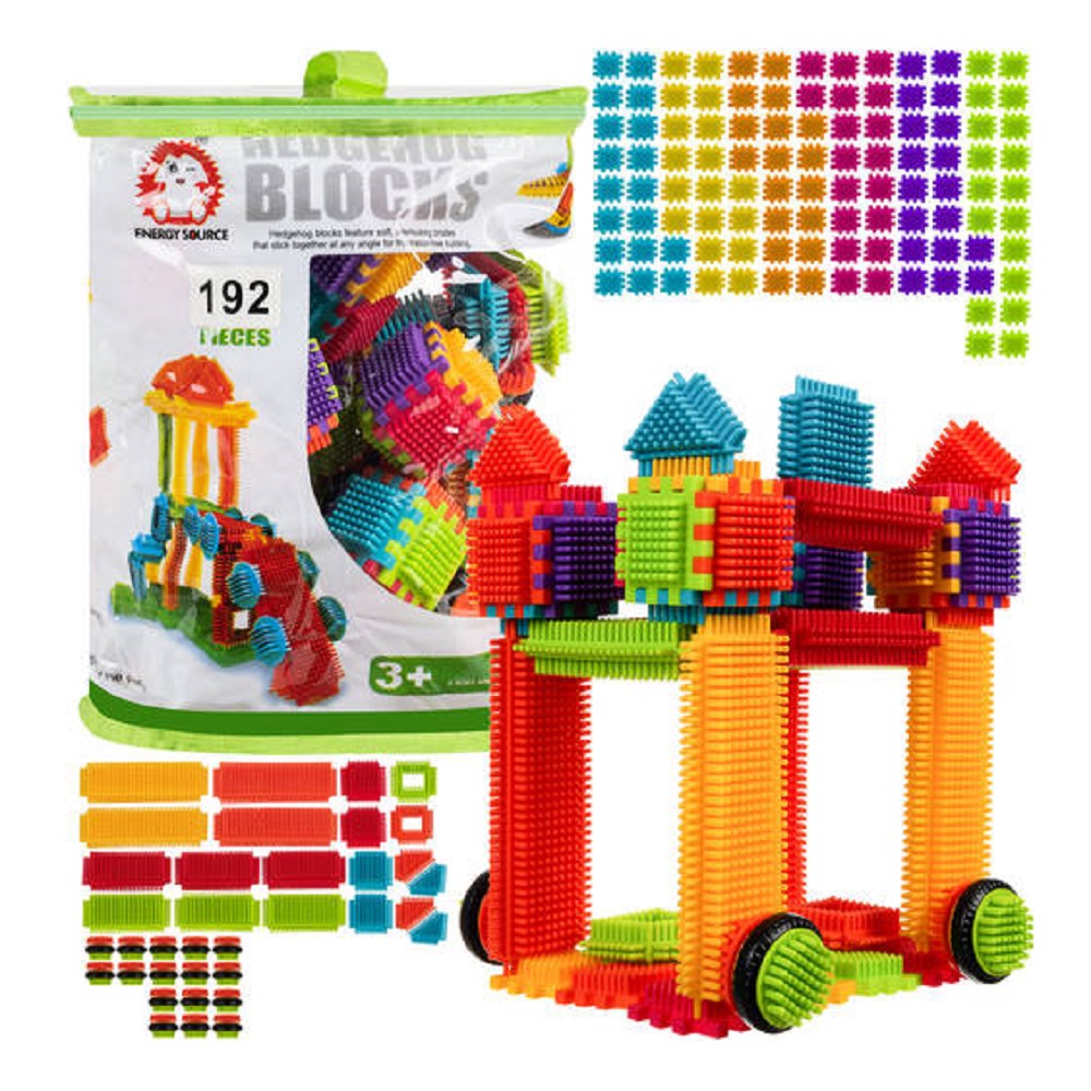 Oktató, logikai, készségfejlesztő tüskés építőelemek gyerekeknek – 192 színes elemmel (BB-20376) (8)