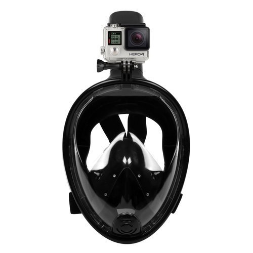 Teljes arcú búvármaszk kamera tartóval – búvárkodáshoz – SM méret, fekete (BB-10934) (7)