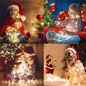 300 LED-es karácsonyi fényfüzér távirányítóval - 8 világítási móddal, meleg fehér (BB-17241) - Image 6