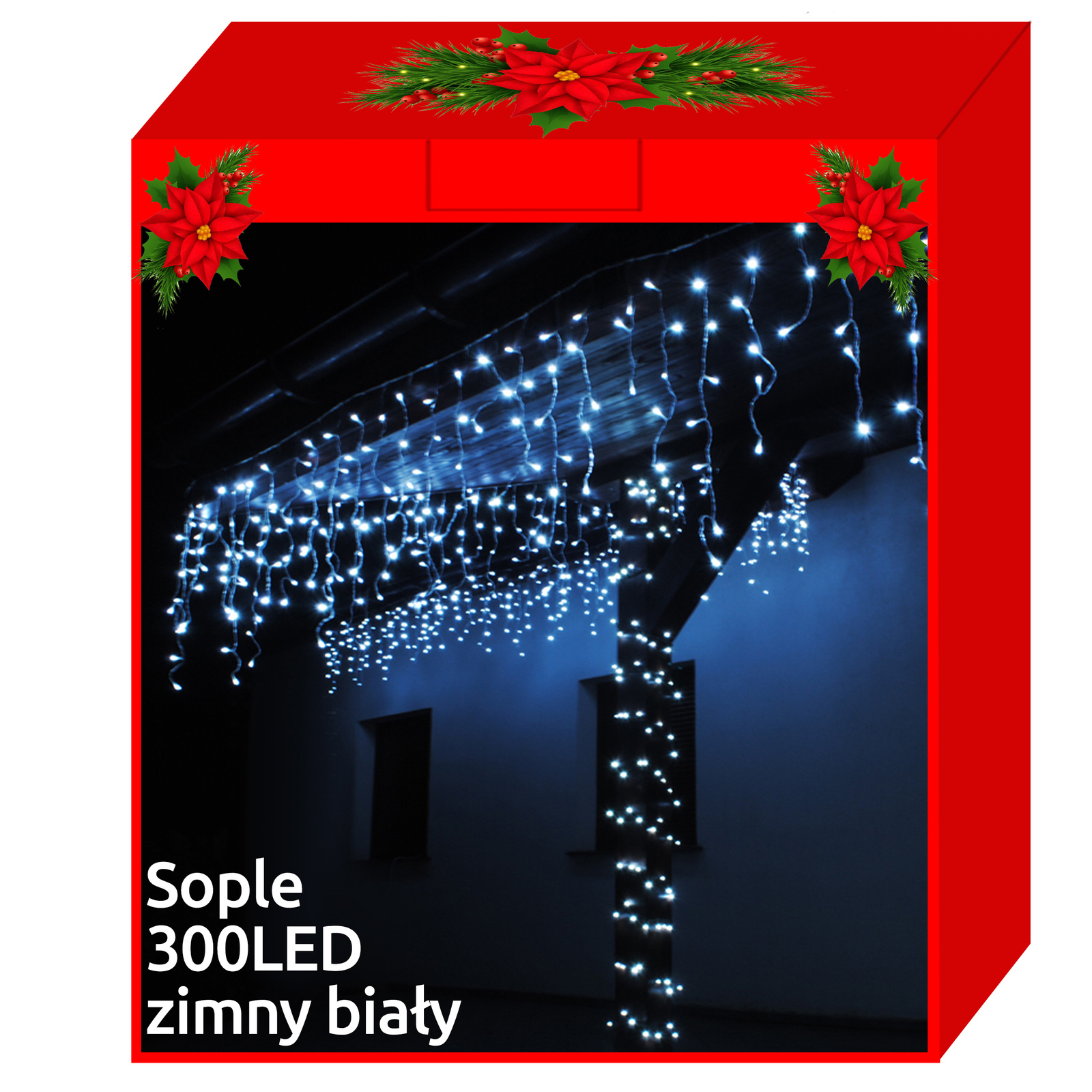 300 LED-es karácsonyi jégcsap fényfüggöny kül-, és beltérre – 12 méter, hideg fehér (BB-11520) (8)