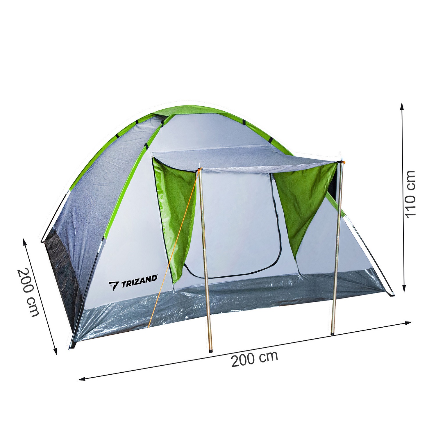 4 személyes vízálló, tágas kemping turista sátor – előtetővel, szúnyoghálóval és szellőzőrendszerrel (BB-10120) (5)