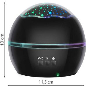 Forgó csillagfény LED lámpa, csillagos éjszakai égboltot vagy óceáni állatokat vetítő projektor gyerekeknek - fekete (BB-16857) - Image 4