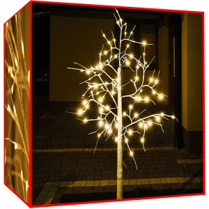 Karácsonyi dekor fa LED világíttással kül- és beltérre - 180 cm, meleg fehér (BB-11314)
