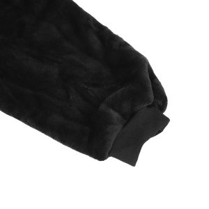 Meleg, plüss ultra könnyű kapucnis pulóver elülső zsebbel - XXL méret, fekete (BB-9388) - Image 13