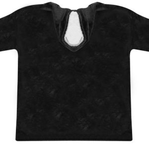 Meleg, plüss ultra könnyű kapucnis pulóver elülső zsebbel - XXL méret, fekete (BB-9388) - Image 8