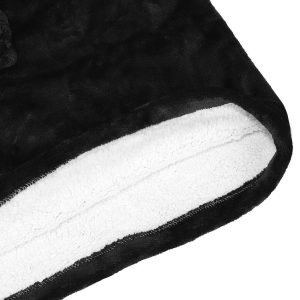 Meleg, plüss ultra könnyű kapucnis pulóver elülső zsebbel - XXL méret, fekete (BB-9388) - Image 14