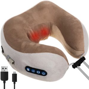 Memóriahabos vibrációs masszírozó-, és melegítő párna - 3 funkcióval, USB-ről tölthető (BB-19554)