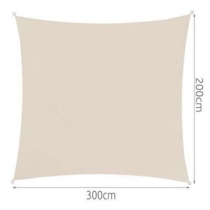 Négyszögletű, vízálló, UV szűrős napvitorla 3 x 2 m - bézs (BB-23163) - Image 5
