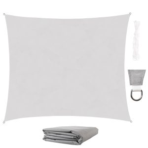 Négyszögletű, vízálló, UV szűrős napvitorla 3 x 2 m - szürke (BB-10192)