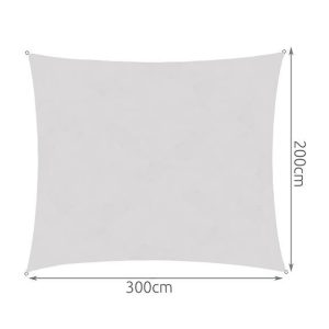 Négyszögletű, vízálló, UV szűrős napvitorla 3 x 2 m - szürke (BB-10192) - Image 4